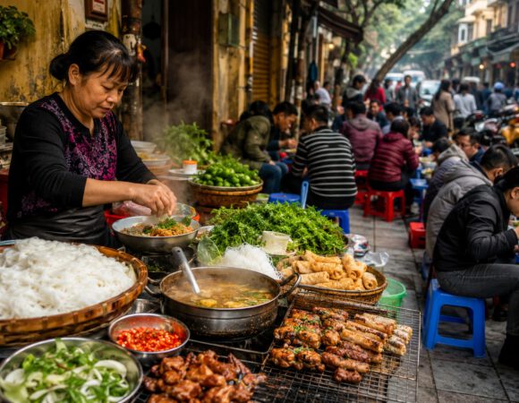 tour de comida callejera por Hanói: mejores platos, mercados y sabores locales